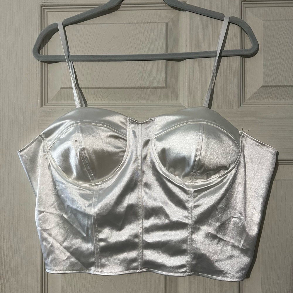 Silver corset crop top (Bustier)